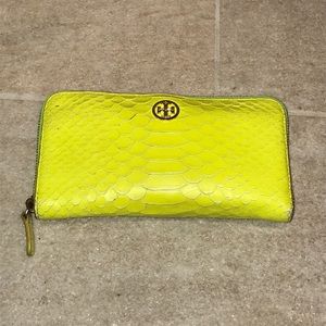 Neon Tory Burch wallet
